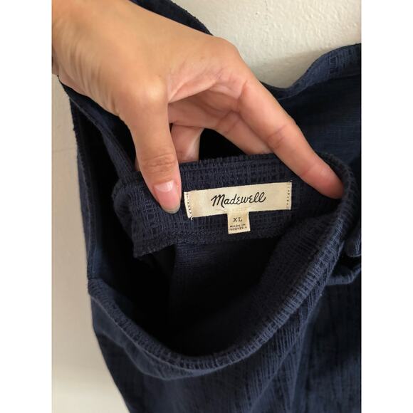 Madewell Top Women's XL Blue Apron Cross Back Tank Blouse Sleeveless - Picture 6 of 6